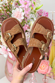 Toff suede look slipper - Camel