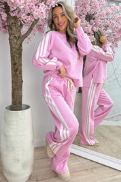 Striped comfy co-ord - Lollypop roze