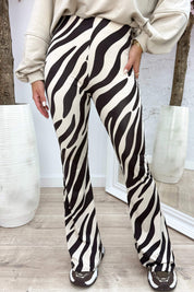 Zebra travel flair pants - Bruin