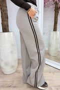 Pantalon à rayures toujours tendance - Taupe