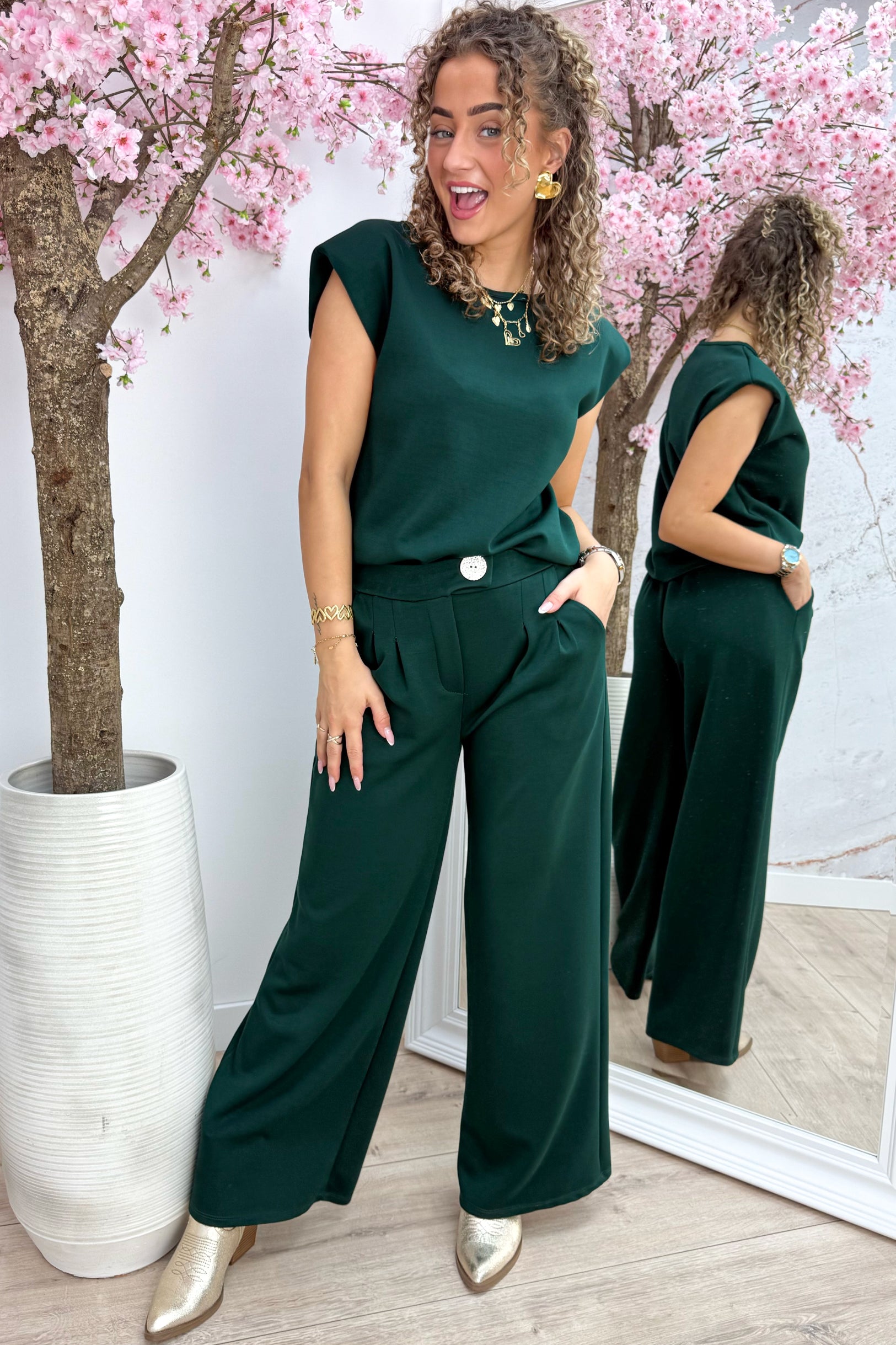Looking cute but comfy co-ord - Dk. groen