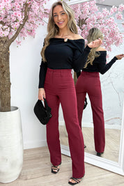 Day to night off shoulder topje - Zwart