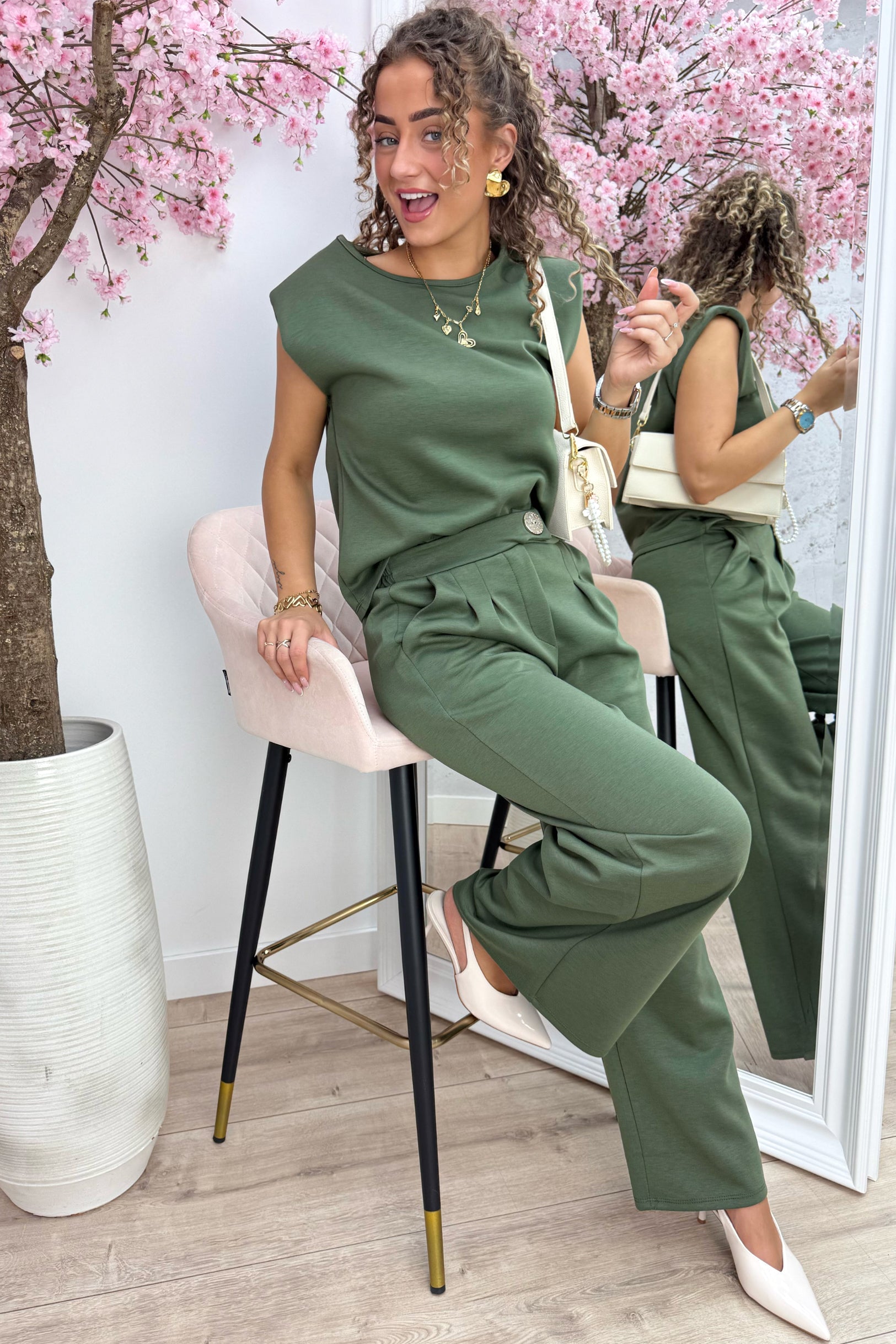 Looking cute but comfy co-ord - Army
