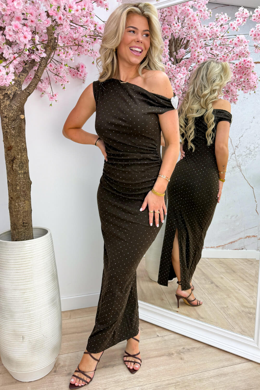 Sparkle and shine maxi dress - Bruin