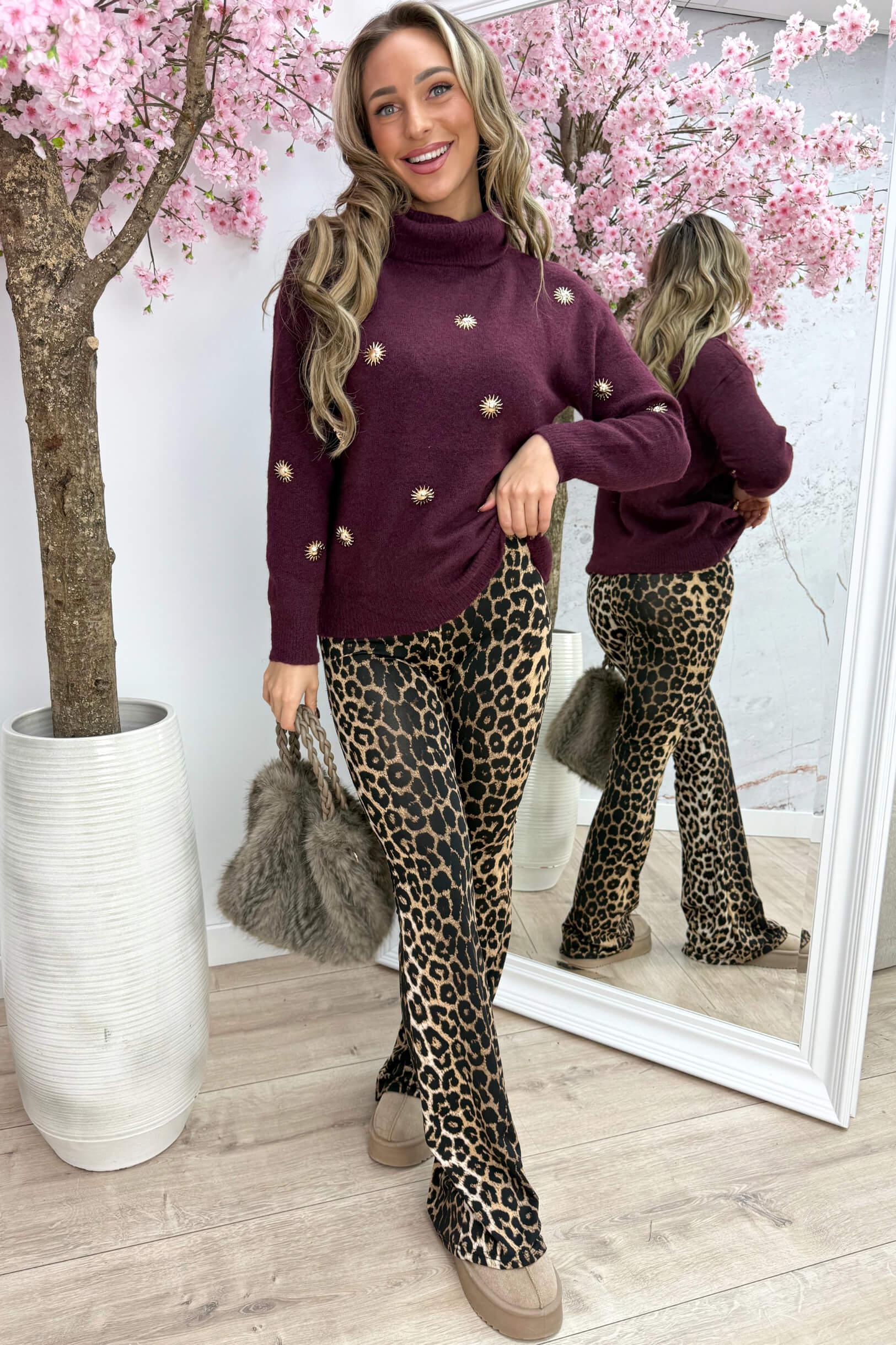 Sunrise coll trui - Bordeaux