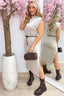 Basic with a twist dress (Incl. Belt) - Beige
