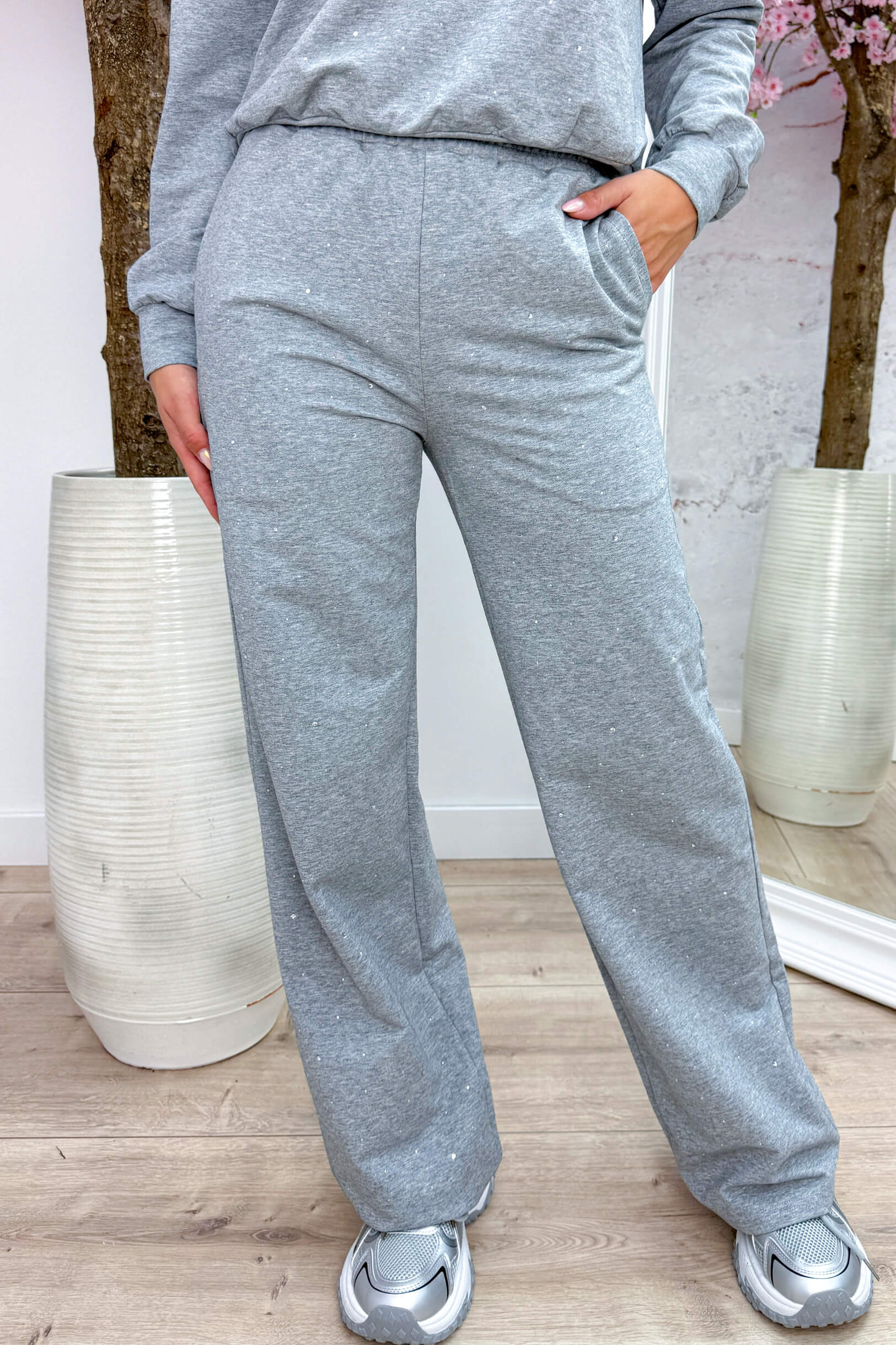 Comfy in diamonds jogger - Lt. grijs