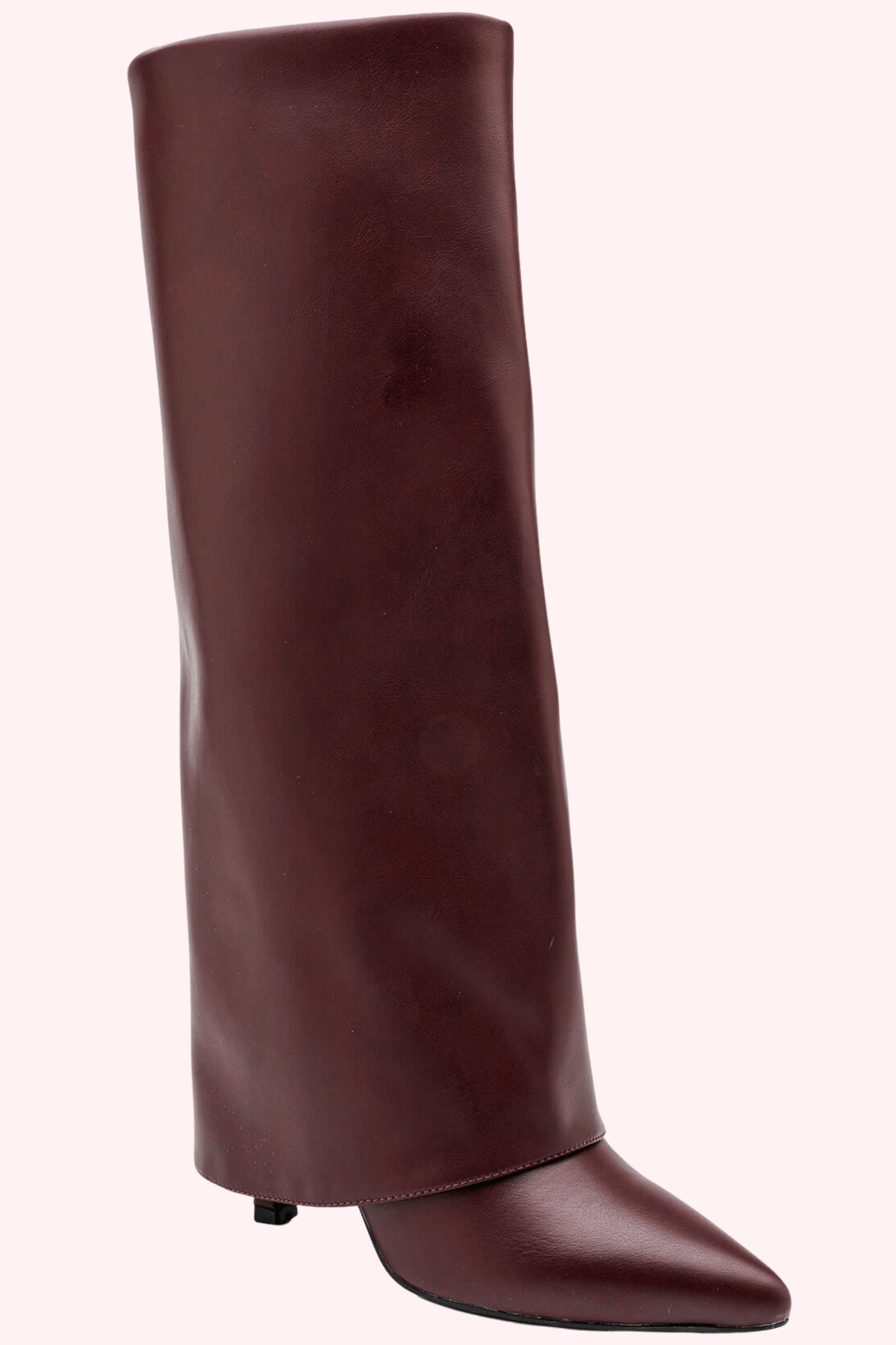 Leather look overlap heels - Bordeaux