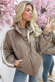 On trend puffer bomber - Taupe