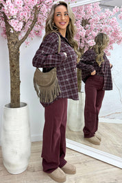 Diamond checkered blouse - Bordeaux