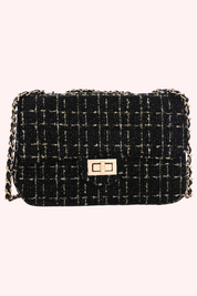 Goldie Lurex Tweed Bag - Black