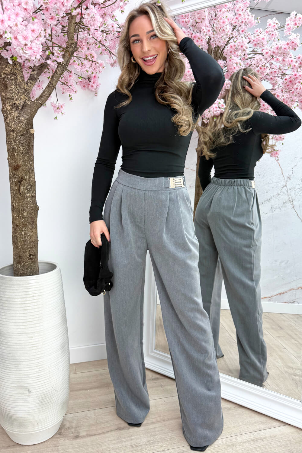 Gold detail pantalon - Lt. grijs