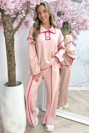 Comfy club stripe co-ord - Oud roze