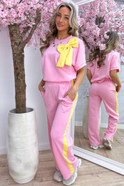 Bow comfy co-ord - Roze