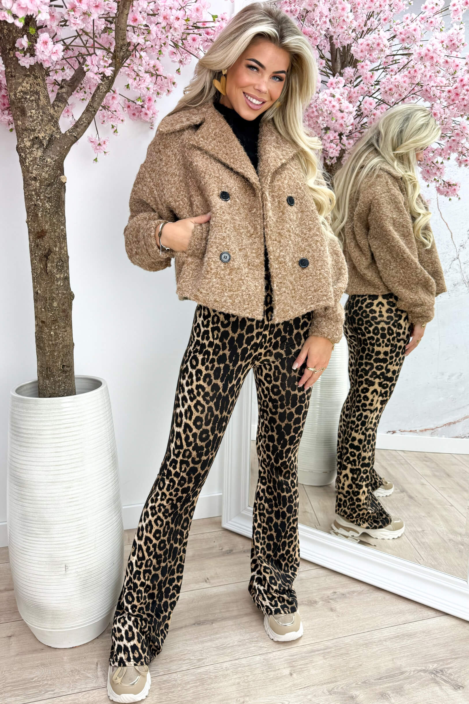 Vilt trenchcoat - Camel