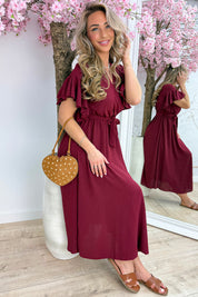 Rio ruffle maxi dress - Bordeaux