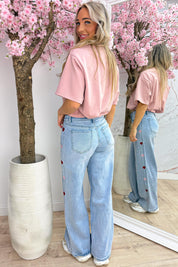 Basic puff topje - Oud roze