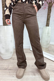Suede look pants - Bruin