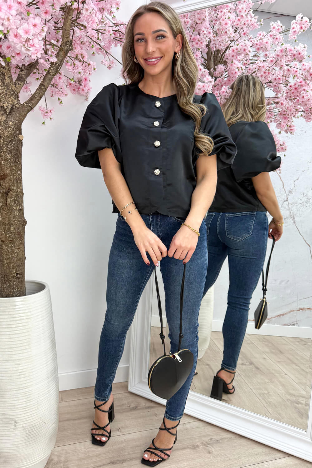 Fabulous poffie blouse - Zwart