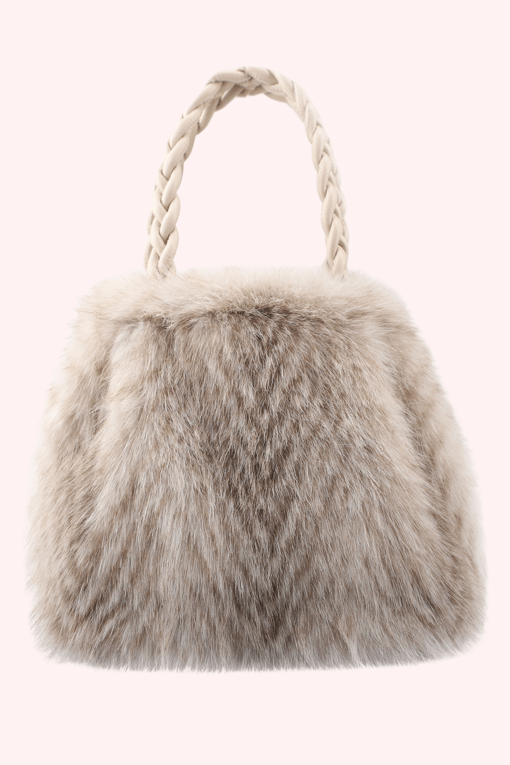 Braided furry bag - Beige