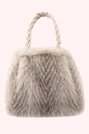 Braided furry bag - Beige