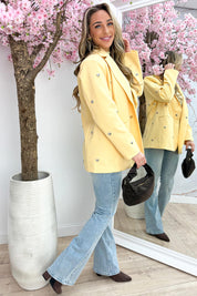 Silver hearts oversized blazer - Geel