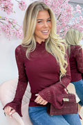 Flareytale lace topje - Bordeaux