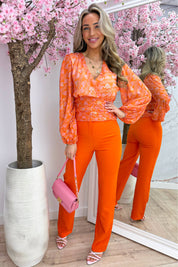 Tropicana cropped topje - Oranje