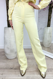 Straight leg stripe pantalon - Geel