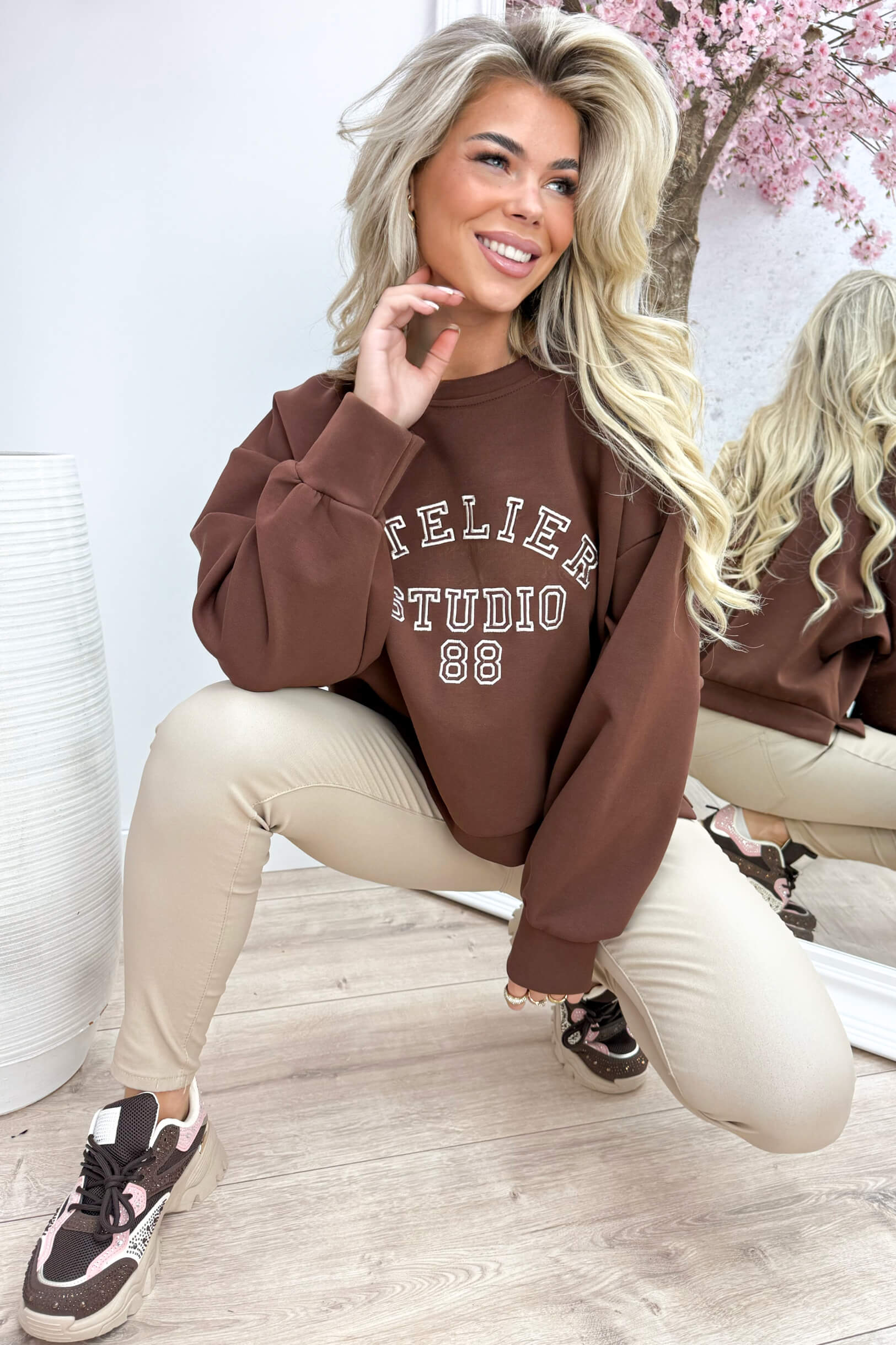 Atelier studio cropped sweater - Bruin
