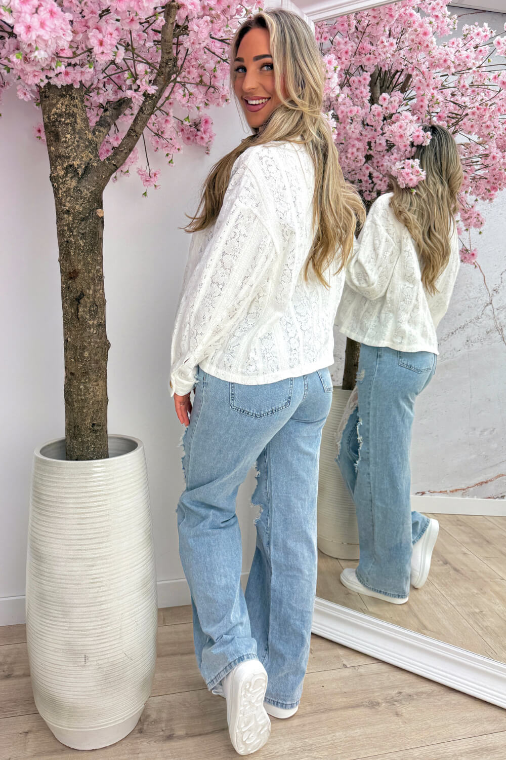 Lace in bloom blouse - Wit