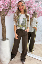 Leopard LA paillet topje - Geel