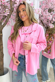 I love teddy denim jacket - Lollypop roze