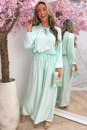 Silky bow topje - Mint