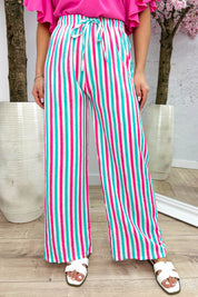 Striped flowy pants - Mint