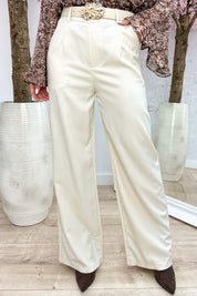 All about details belted pantalon - Beige