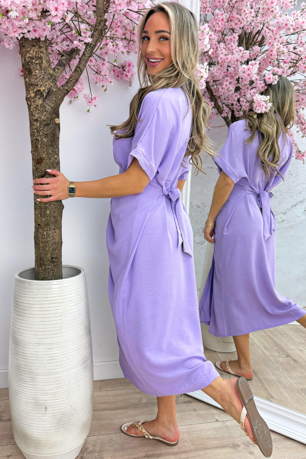 Draped bow dress - Lila