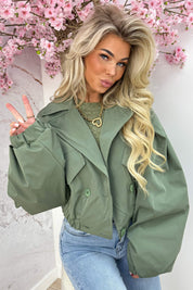 Trendy poffie trenchcoat - Army