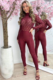 Shiny basic legging - Bordeaux
