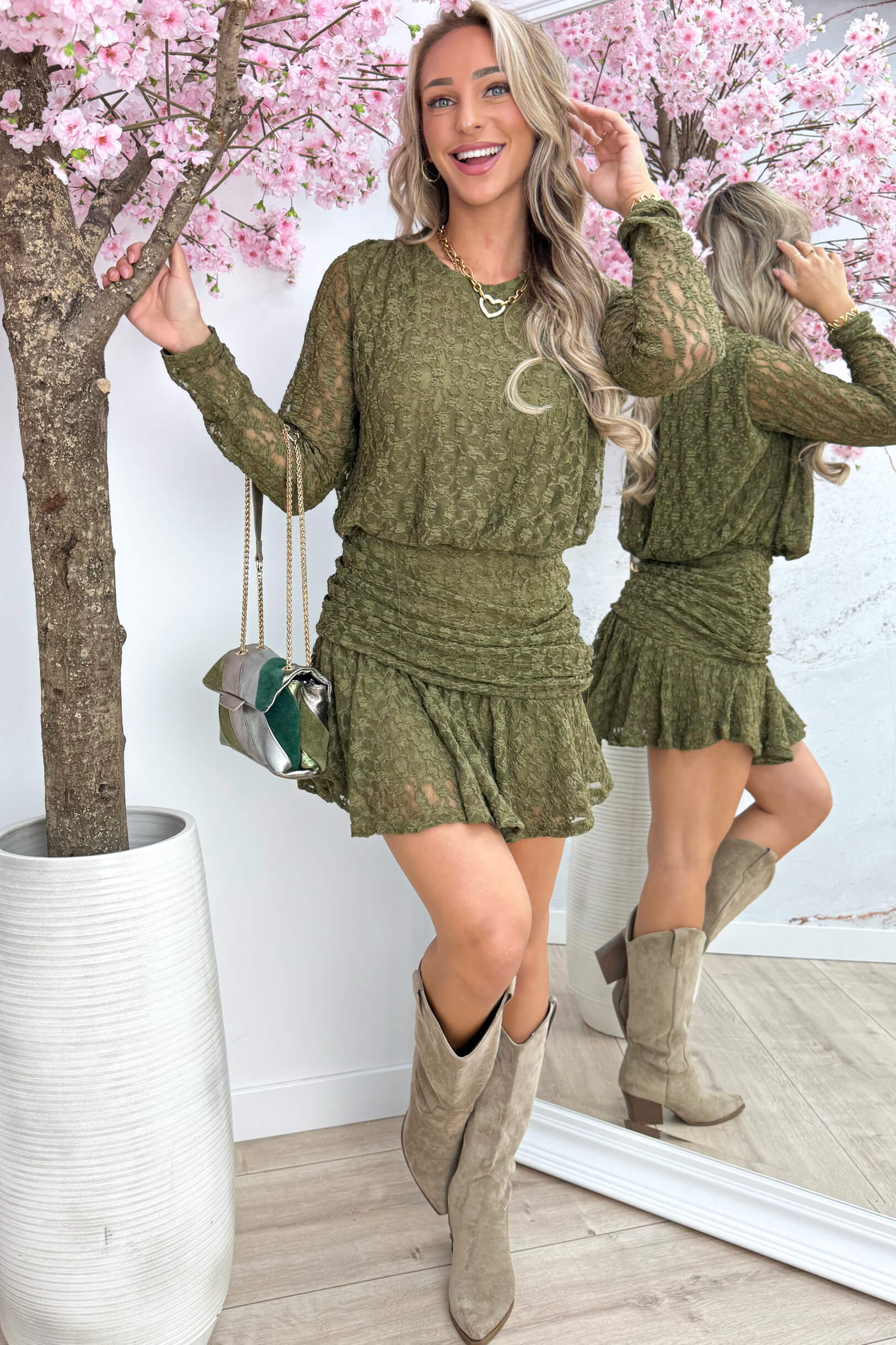 Flawless lace dress - Army