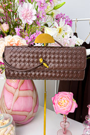 Bella weave clutch - Brown