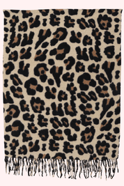Leopard sjaal - Beige