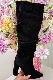 Suede look heels - Black