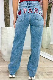 Paris lover wide leg jeans - Jeans blue