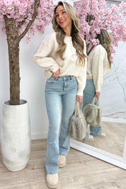 Little hearts trui - Beige