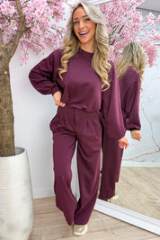 Everyday comfort puff co-ord - Bordeaux