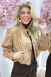 Always right suede look bomber - Camel
