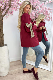 Inspired bow blazer - Dk. rood