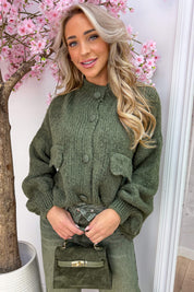 Snuggle up knitted trui - Army