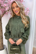 Pull tricoté Snuggle Up - Armée